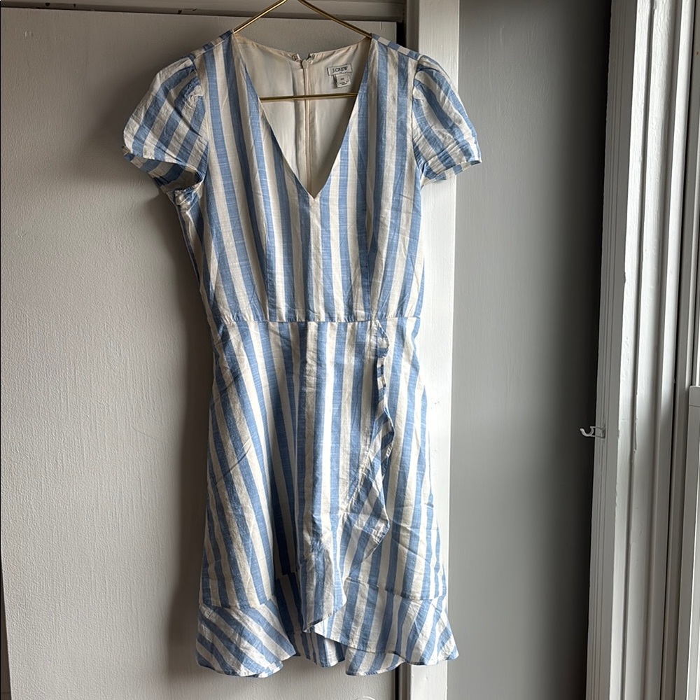 JCrew Striped Blue and White Dress